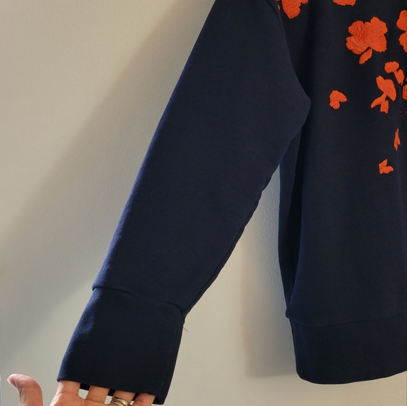 J. Crew Navy Floral Sweater in Small - Picture 6 of 9